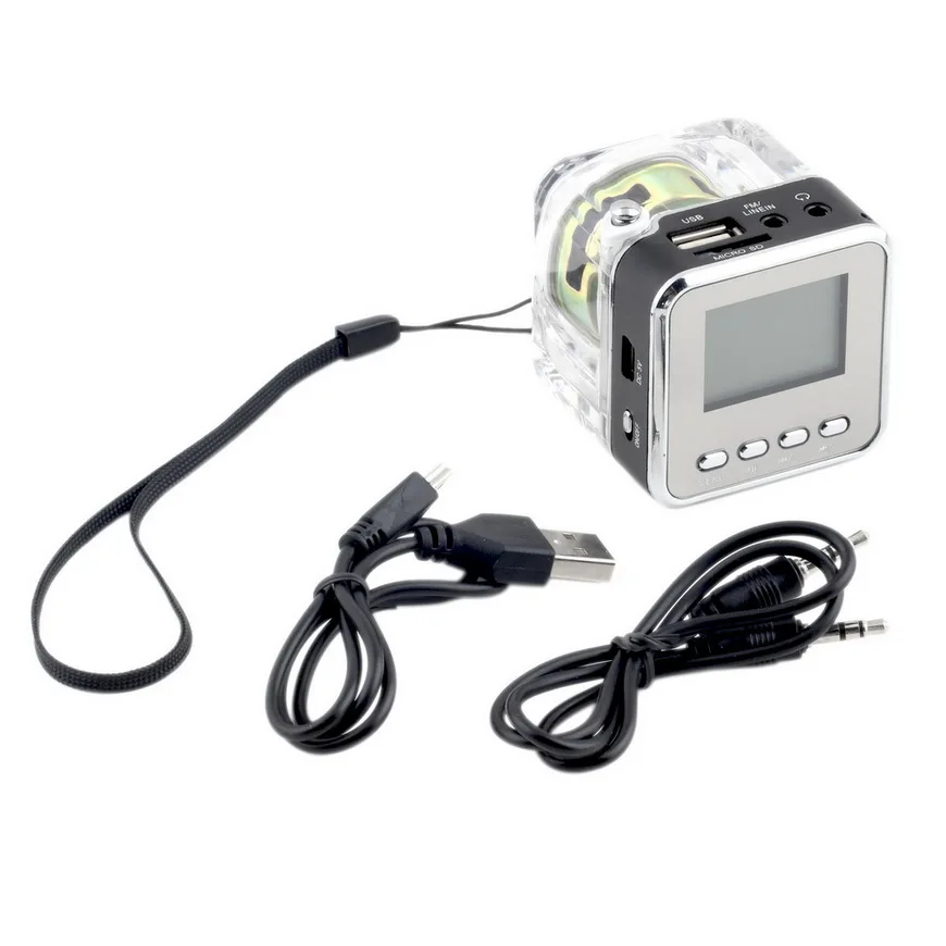 Мини динамик lcd HiFi Музыка MP3/4 плеер Micro SD/TF USB диск fm-радио