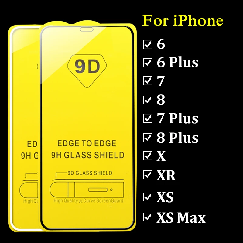 Защитное стекло 9D для iphone 6 7 8 plus x xs max xr aphone 6plus 7plus afion 10 s Рождественская Защитная