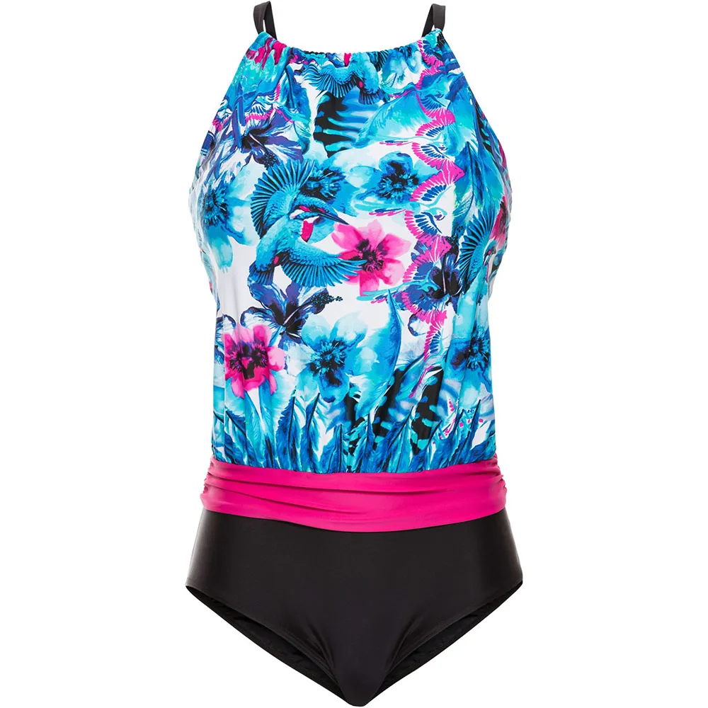 2XL большой Размеры Для женщин комплект бикини Ruched тонкий пикантная летняя