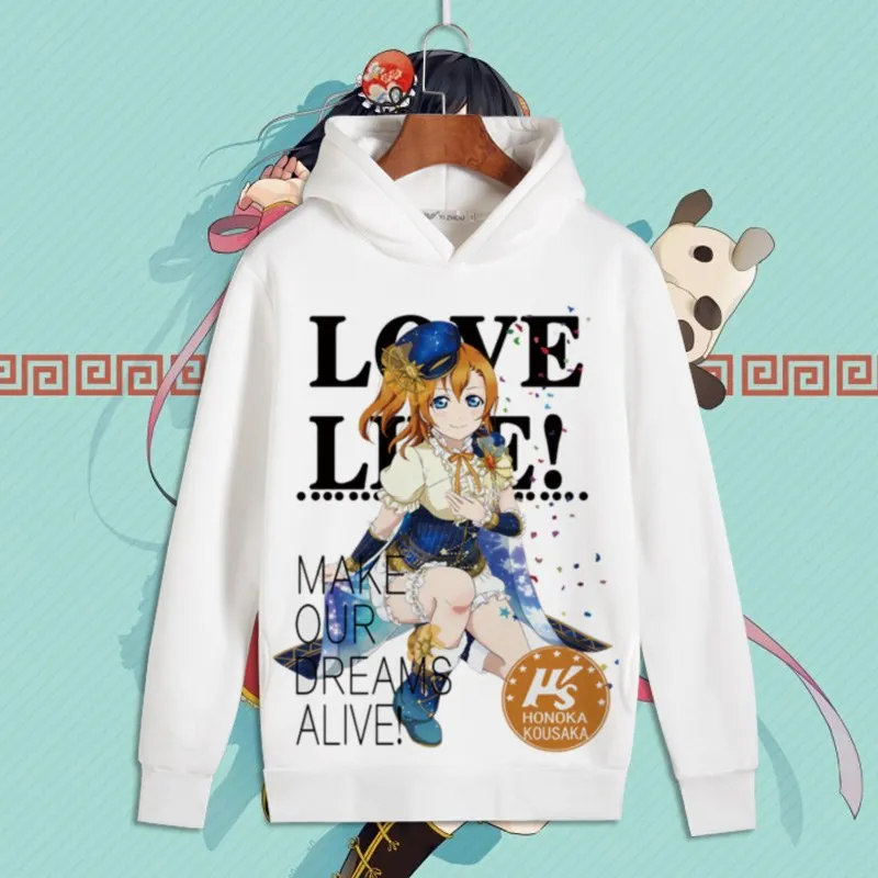 Love Live/Косплей Пуловер с принтом минами Котори Эли Толстовки капюшоном для мужчин