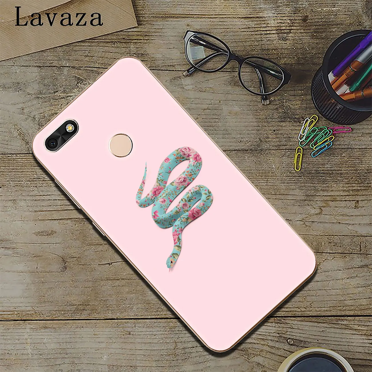 Розовый с узором под змеиную кожу леопарда DIY печатным рисунком чехол для huawei Y9 Y7