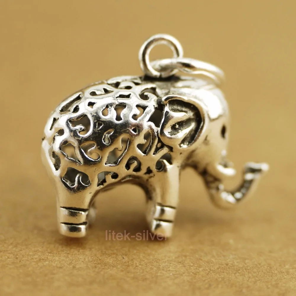 S92 ожерелье с подвеской в виде слона из цельного стерлингового серебра A2351 |