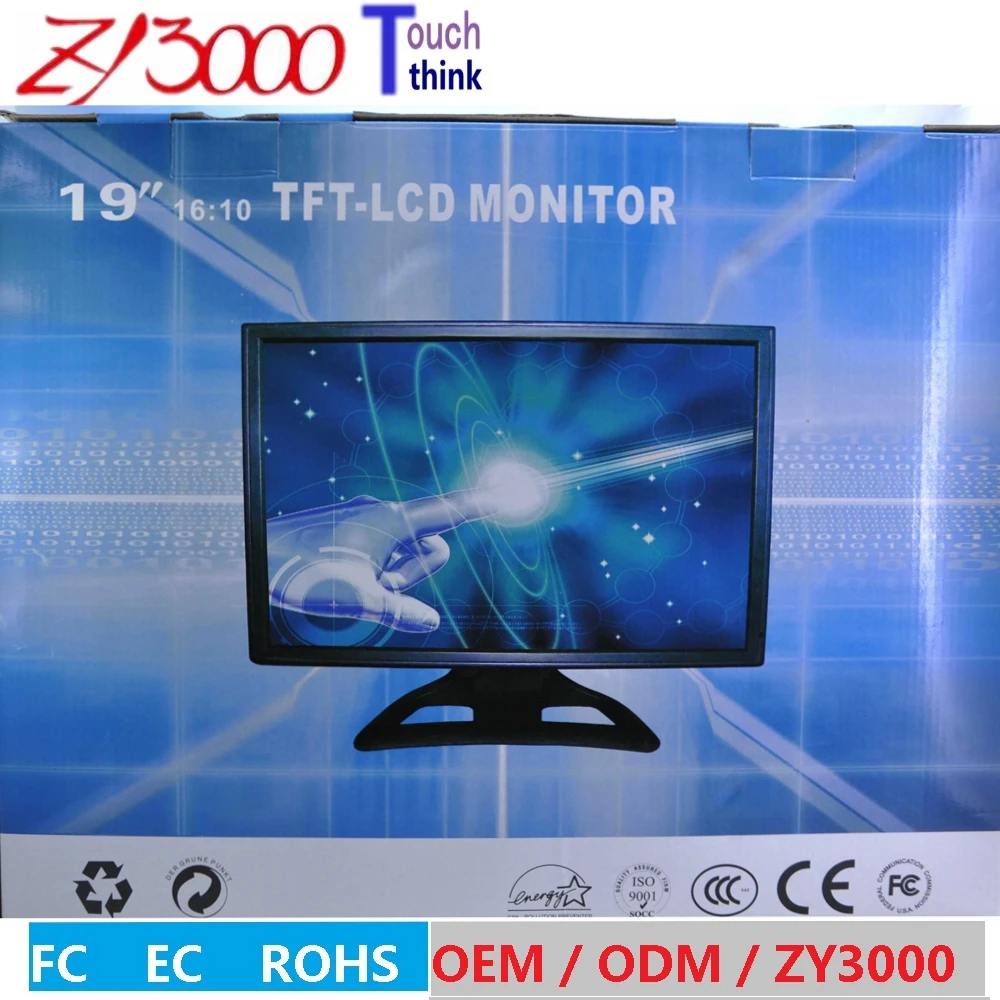 Автомобильный детектор промышленный сенсорный экран 19 дюймов Dvi Vga Tft Lcd для Pos