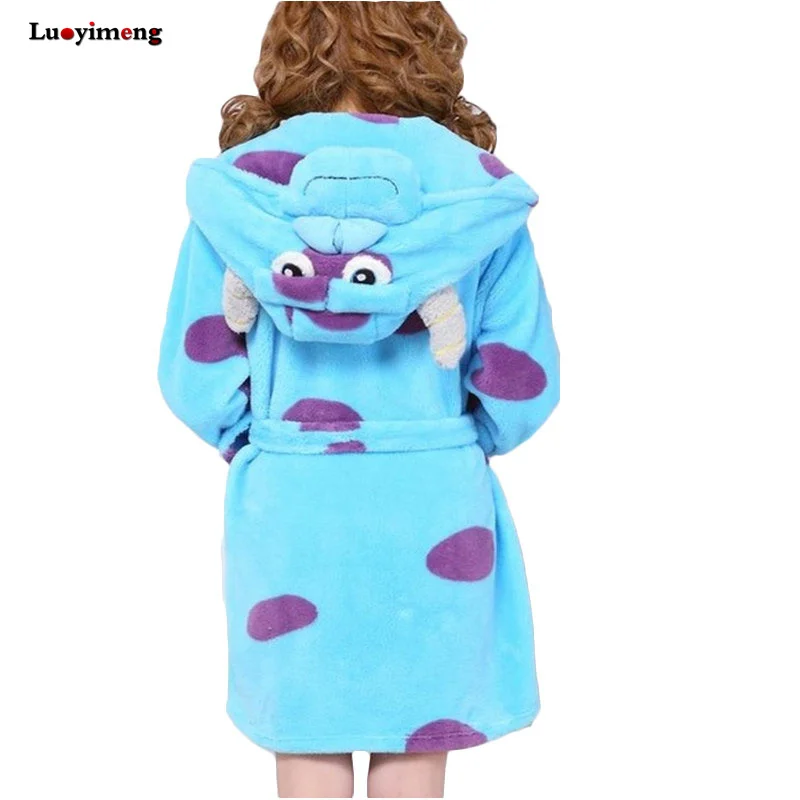 Luoyimeng Cartoon Robe Femme Winter Warm Fannel Bathrobe Long Sleeve Hooded Animal Bridesmaid Robes Women Dressing Gown | Женская одежда
