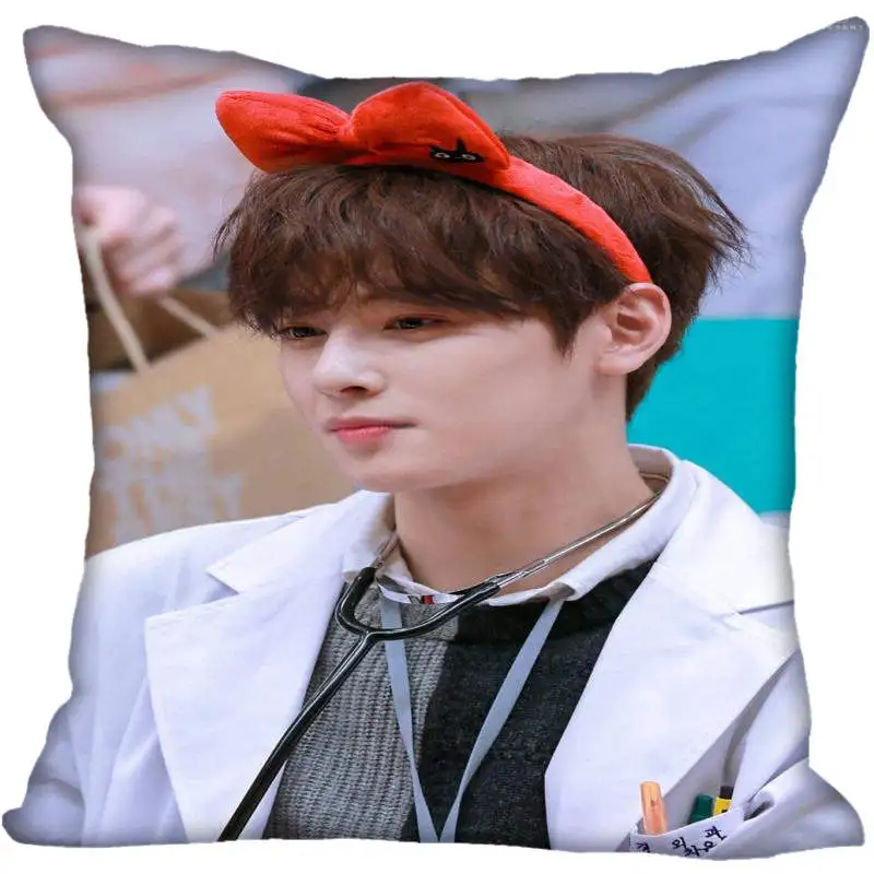 11 Вентилятор Xi, хит, на заказ, KPOP Astro Cha EunWoo, принтованная шелковая квадратная наволочка, для дома, декоративная, на молнии, атласная наволочка(одна сторона - Цвет: 11