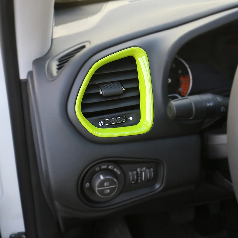 SHINEKA Car Styling For Jeep Renegade 2016 2017 ABS 3D Dashboard Air Condition Vent Outlet Decoration Cover Trim Frame Sticker |car