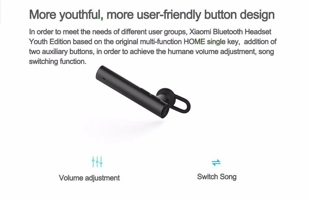 Оригинальные bluetooth-наушники Xiao mi Youth Edition, гарнитура Bluetooth 4,1, Xiaomi mi, Bluetooth наушники со встроенным mi c, Handfree