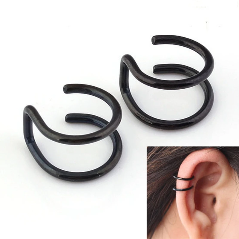 2 шт нержавеющая сталь зажим для ушей с застежкой обертка серьги модные ювелирные