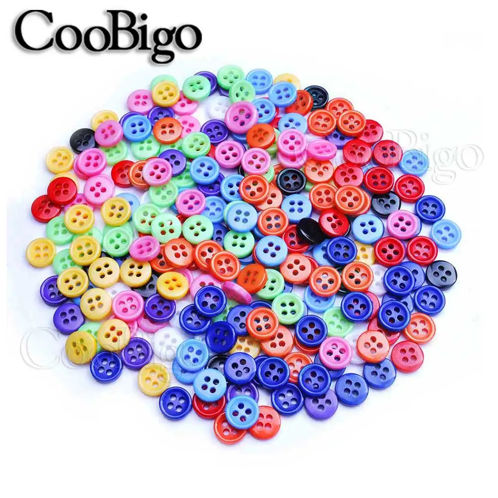 Mixed Colors Sent 100 шт красочные круглые 12л(7,5 мм) смолы мини крошечные кнопки инструменты декоративные кнопки воротник одежды DIY аксессуары для шитья - Цвет: Mixed Colors Sent