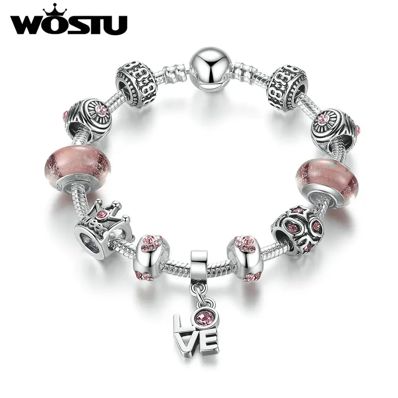 WOSTU классический кулон любви и высококачественный коричневый бисер Мурано