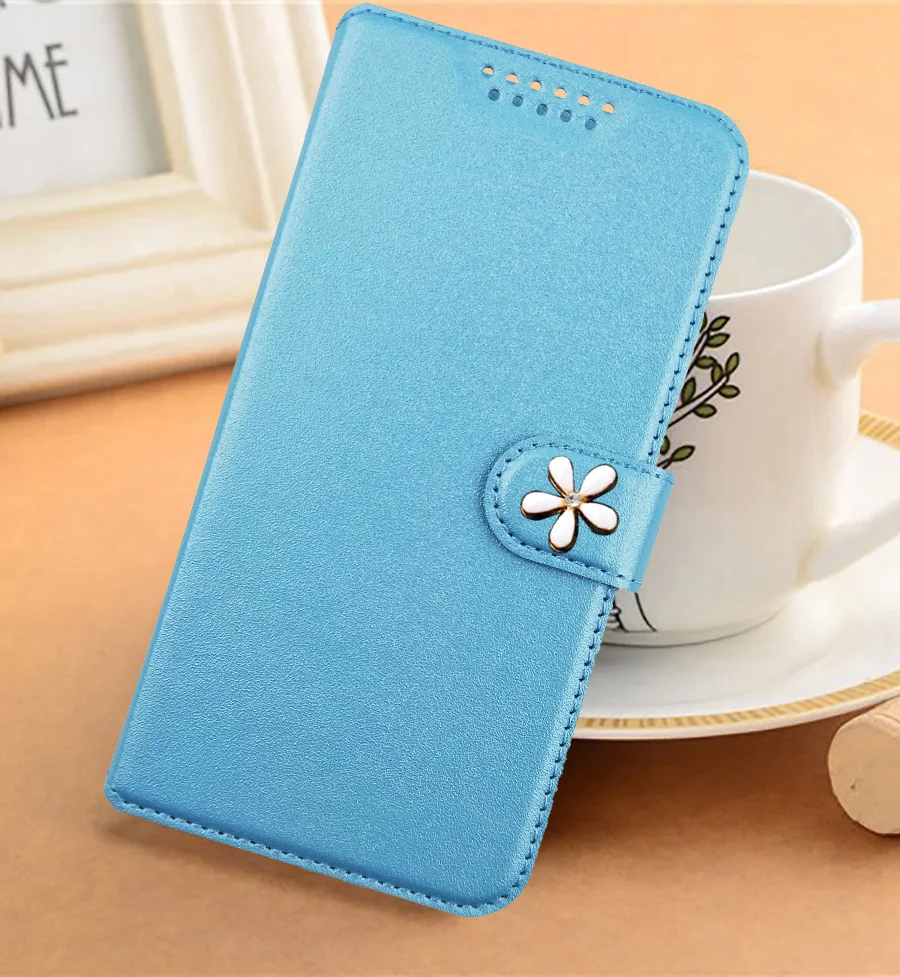 blue With Flower Роскошный чехол для leagoo z10 m13 xrover c s11 s10 t8 специальный чехол из искусственной кожи - Цвет: blue With Flower