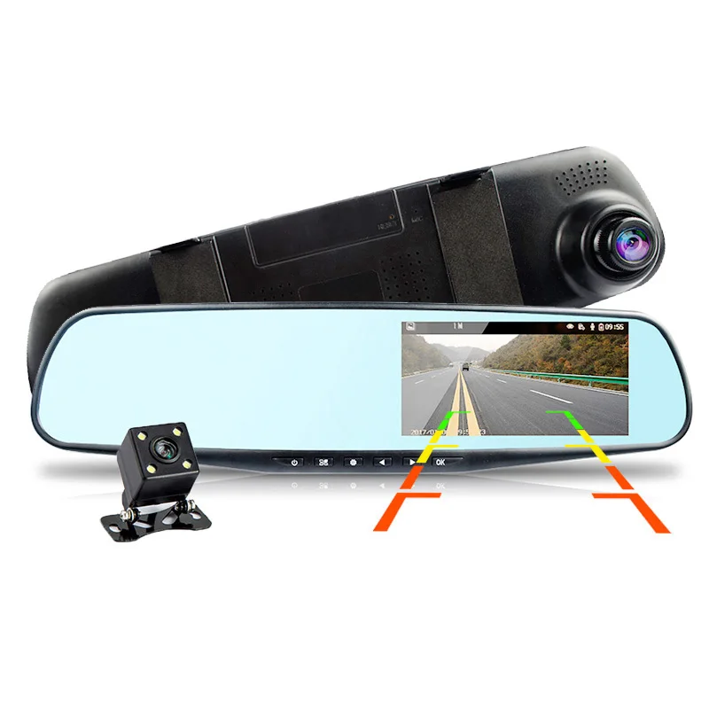 Двойной объектив камеры автомобиля зеркалом заднего вида Авто dvrs автомобиль dvr