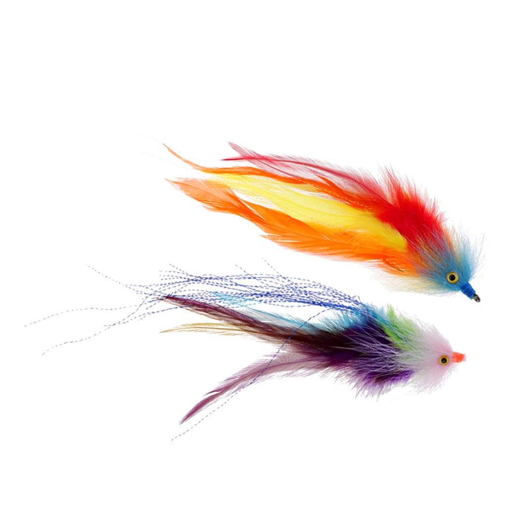 2 шт. мушек для ловли нахлыстом большой стример ассортимент яркие Цвета бас