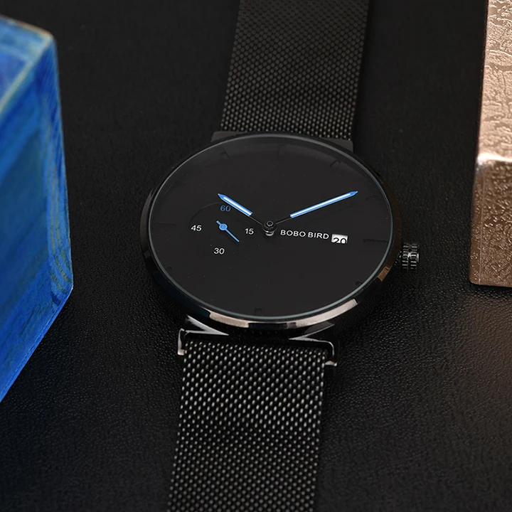 BOBO BIRD мужские часы Топ бренд класса люкс Montre Homme принимаем индивидуальный логотип черный тайна Дата R18