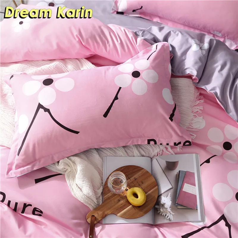 Dream Karin милое постельное белье набор для девочки Цветочный узор пододеяльник с