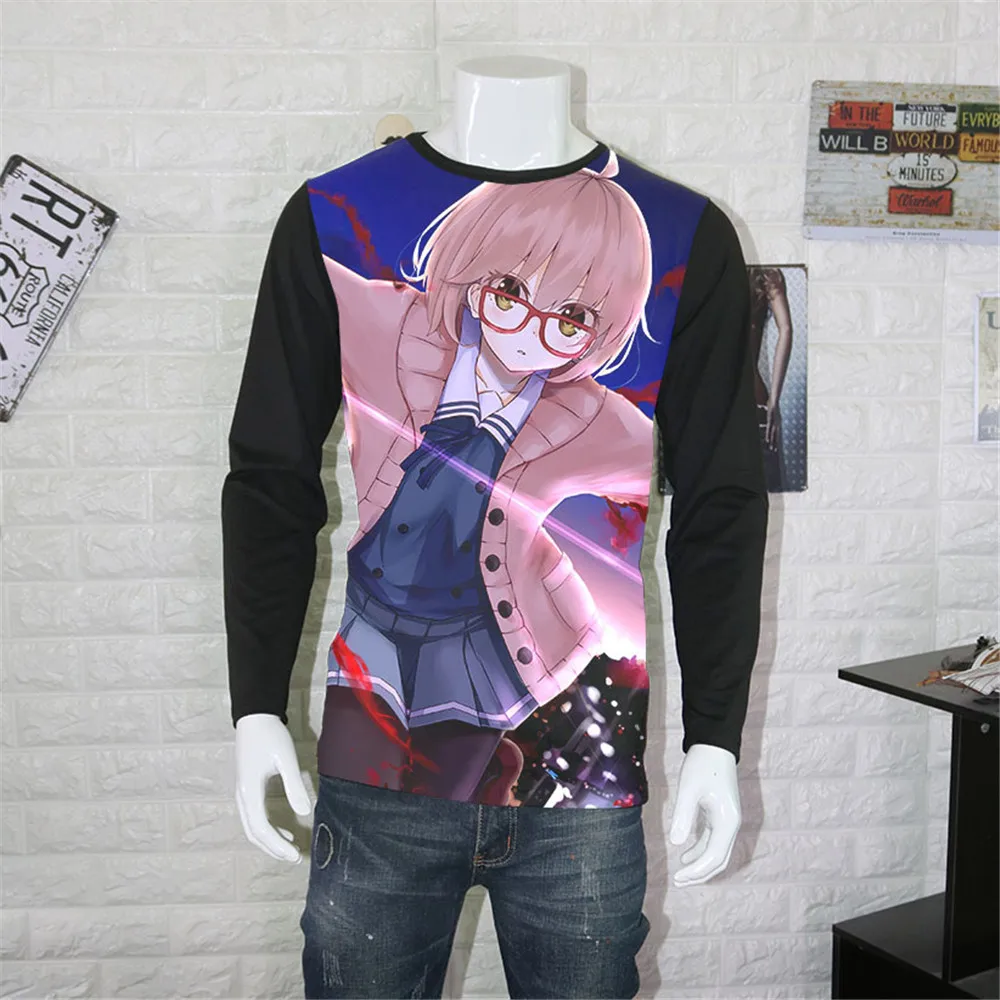 Косплей японское аниме Kyoukai No Kanata Mirai Kuriyama футболки косплей футболка с принтом