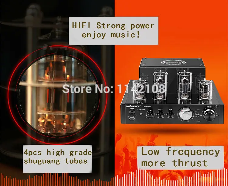 Черный Nobsound MS-10D MKII Bluetooth/USB/Наушники Hi-Fi стерео усилитель аудио 25 Вт * 2 вакуумный