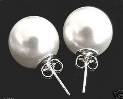 Belle Coquillage Shell Gris Perle 10 мм шпилька Rempli|Серьги-гвоздики| |