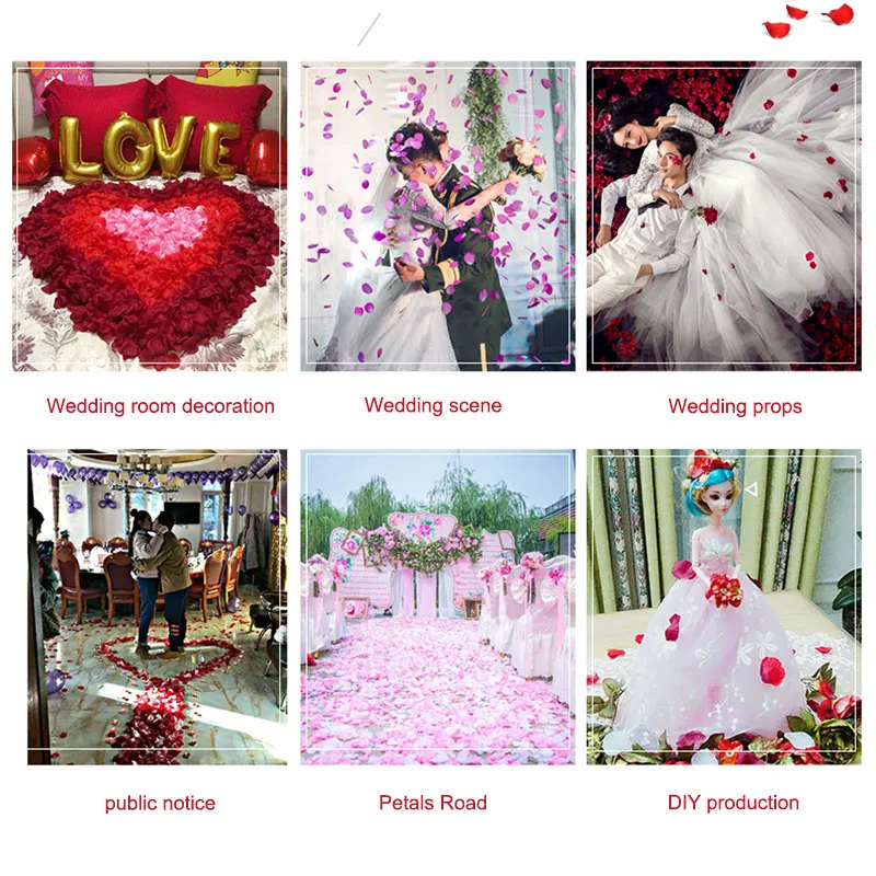 100 шт./пакет искусственная Роза Лепесток для творчества искусственные цветы