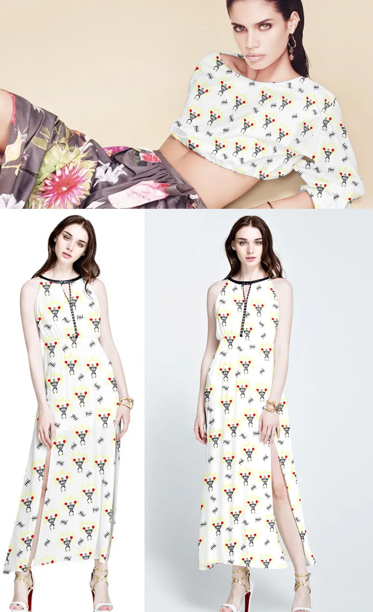 Шелковая ткань с принтом обезьяны мягкая шелковая крепдешина дышащая для