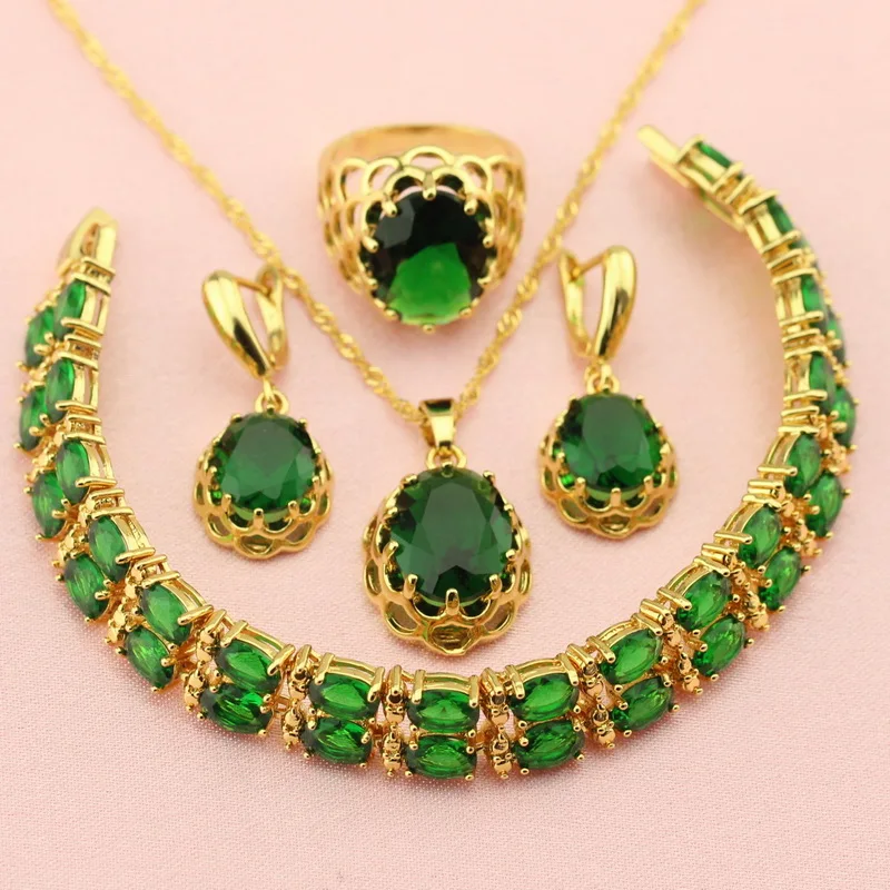 Женский ювелирный комплект из колье и серёг с фианитом|colorful jewelry sets|jewelry sets for