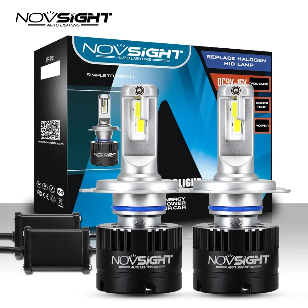 NOVSIGHT супер яркие Автомобильные фары H4 дальнего и ближнего света H7 Led HB3 hb4 h8 h1 9006 9005