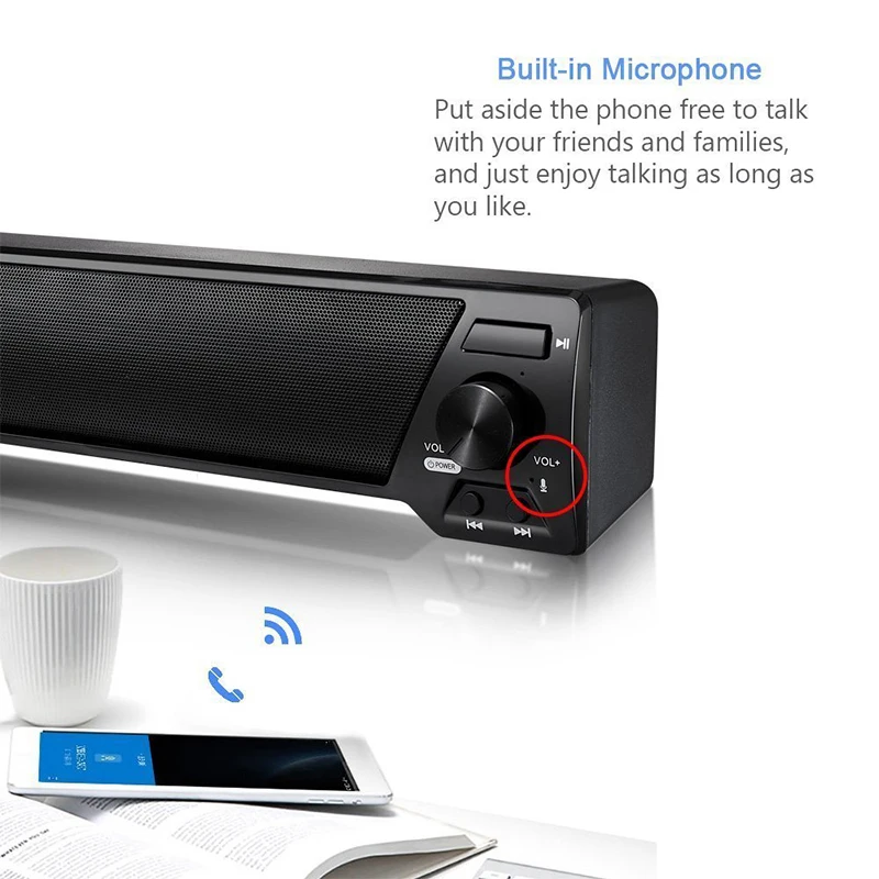 LemonMan 10 Вт Bluetooth колонка 3D Звуковая Панель HIFI Беспроводная Бумбокс с поддержкой TF FM