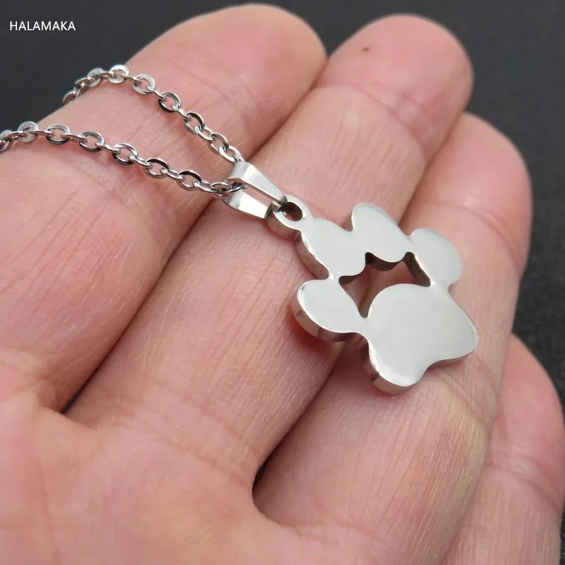 Цепочка с подвеской Собачья лапа из нержавеющей стали 316L|stainless steel blanks|dogtag necklaceblank