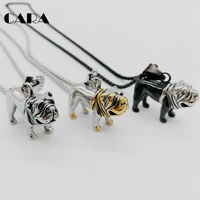 new 2 tone 316l stainless steel animal pet pendant necklace adorable sharpei dog necklace jewelry for men women cara0218
