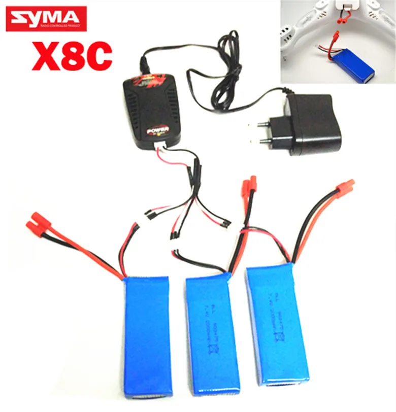 Syma X8 X8A X8C X8C/W X8C-1 X8W 7 4 V 2000mAh запасные части LiPo батарея + Multi-Charger | Игрушки и хобби