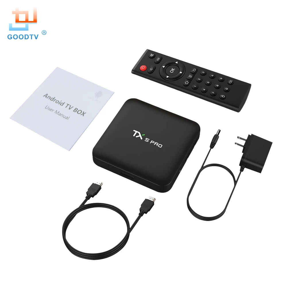 GOODTVTX5 PRO Smart TV Box Android 7 1 Amlogic S905 X Core 2 Гб ОЗУ 16 ПЗУ 4K Ultra HD 4G 5G двухдиапазонный Wi Fi Bluetooth 4