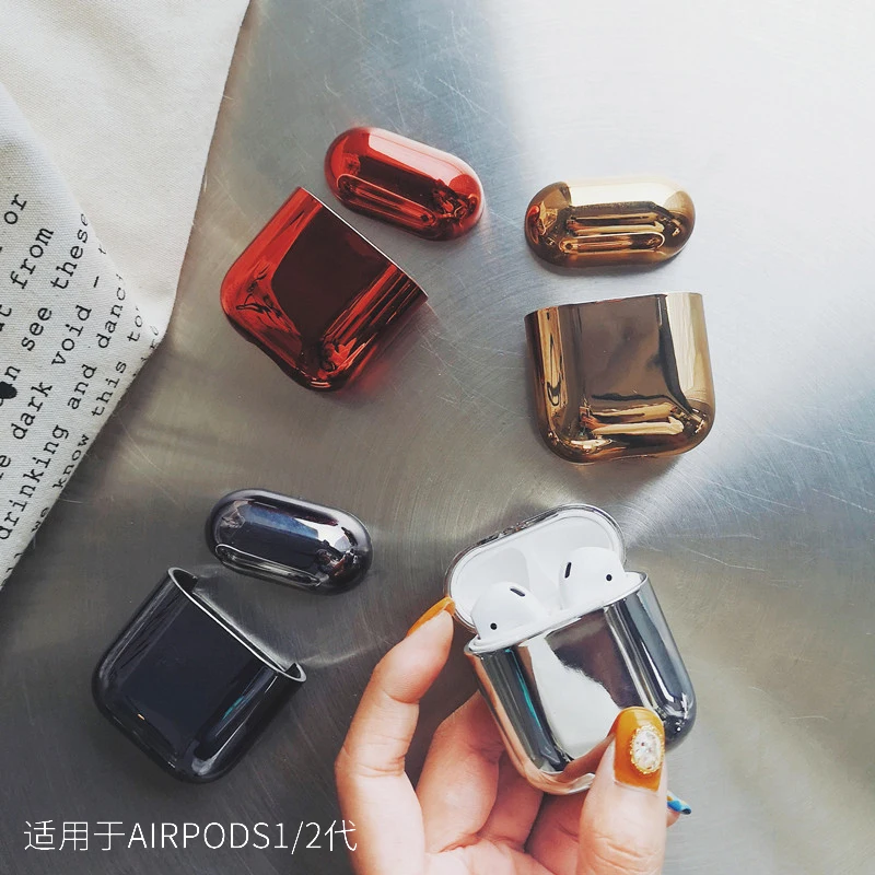С гальваническим покрытием жесткий корпус благородный для apple airpods 1/2