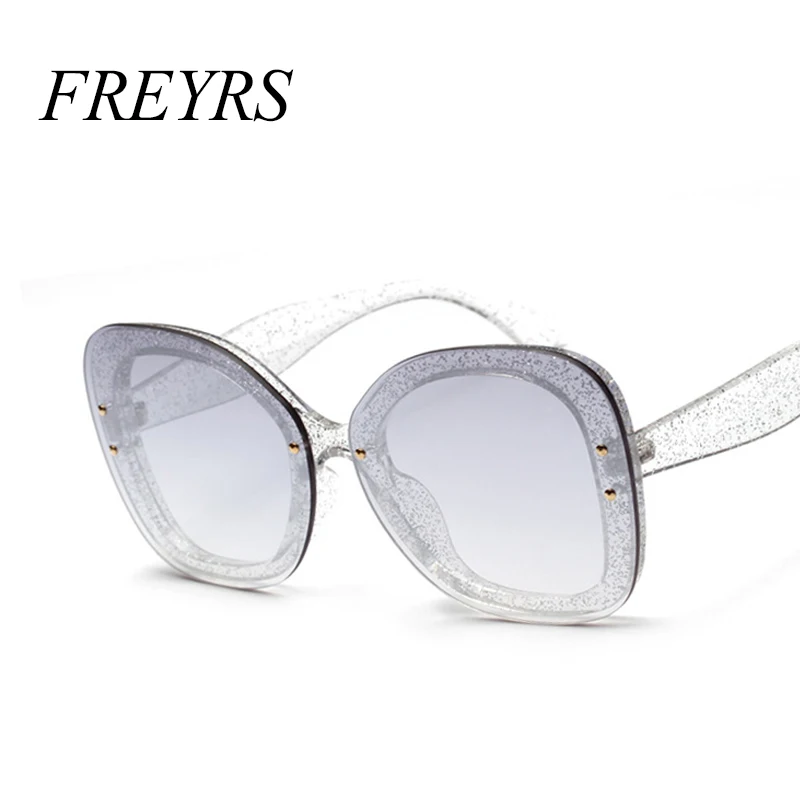 FREYRS Oversize Sunglasses Women Brand Designer Transparent Frame Eyeglasses for Female Pink Gray Oculos de sol UV400 5169F | Аксессуары