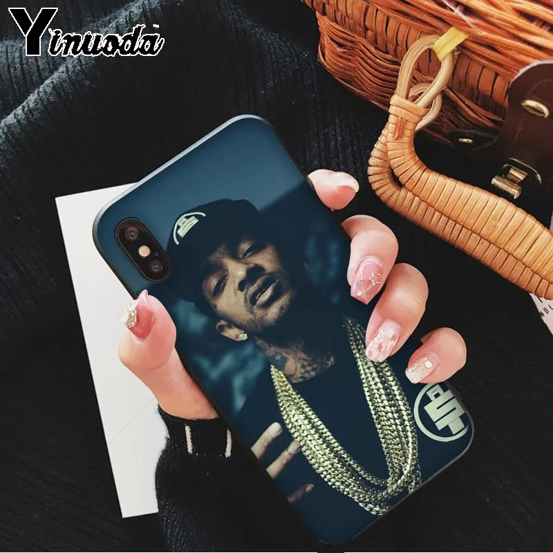 Yinuoda Rapper Nipsey Hussle Черная мягкая резина, термопластичный полиуретан чехол для телефона чехол для iPhone 8 7 6 6S Plus 5 5S SE XR X XS MAX Coque Shell