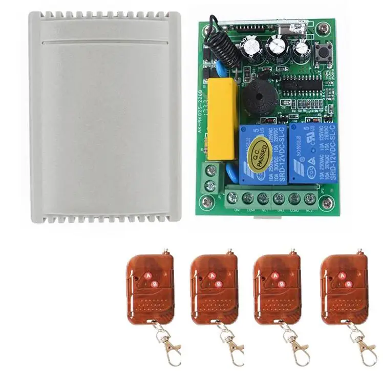 Радиоуправляемый переключатель переменного тока 220 В 2 канала 10 А Радиочастотное