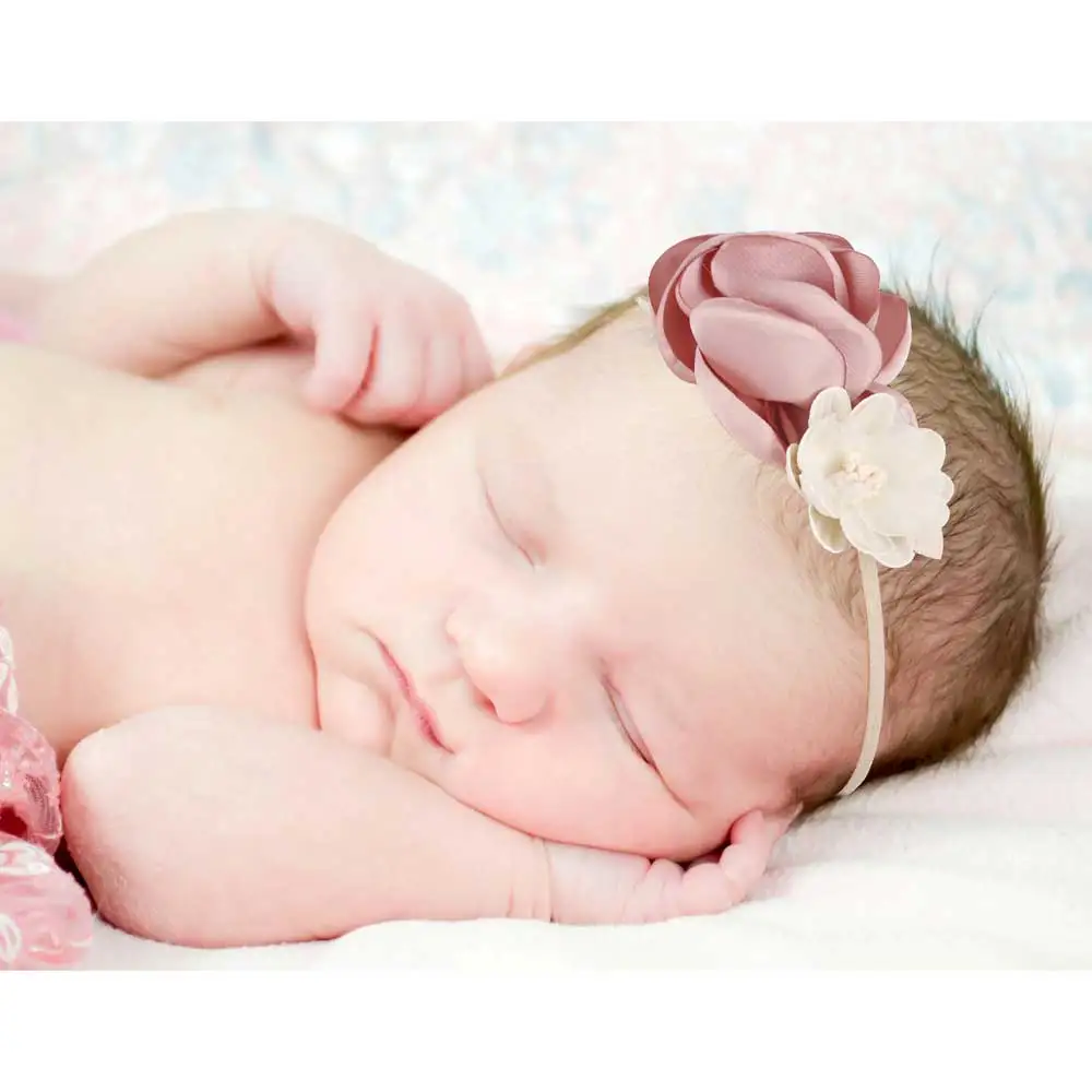 Newborn Headwear Kids Flower Headband Hemp Rope Tie Hair Bands Girl Felt Scarf Headmade Accessories For Children |