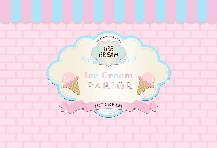 

Vinyl dream pink brick wall Party Ice Cream newborn children birthday Photo Backdrop printed Photography Background 849