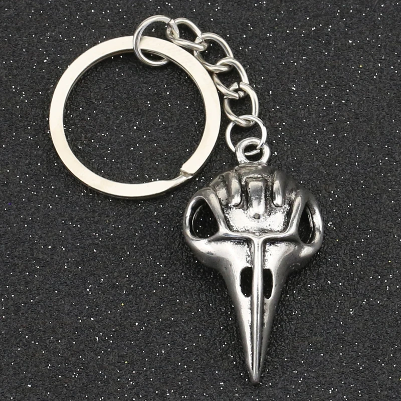 Ворон Череп брелок птица ворона Винтажное кольцо в стиле ретро стимпанк викингов