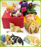 handmade plaster diy molds 3d kitten moulds aromatherapy candle silicone mould naughty cat