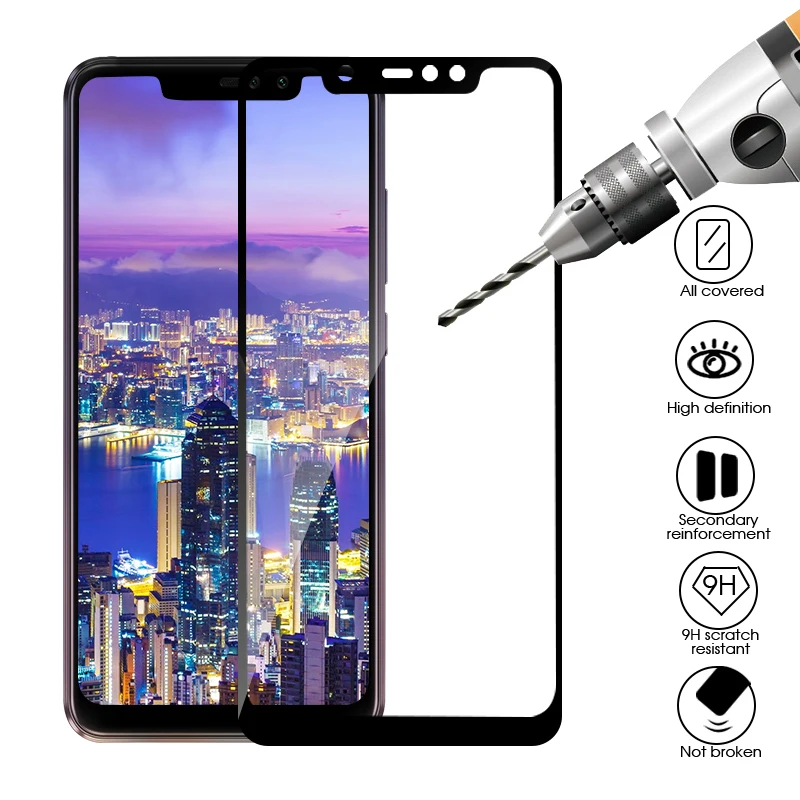 9H полное покрытие закаленное стекло для Xiaomi Redmi Note 5 6 Pro 7 S2 Защитная пленка экрана