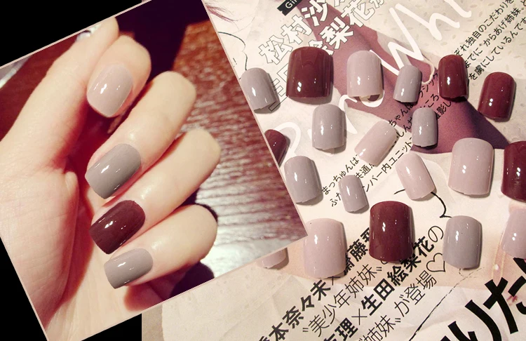 24 шт. изделия для дизайна ногтей цветные накладные ногти Короткие накладки (не