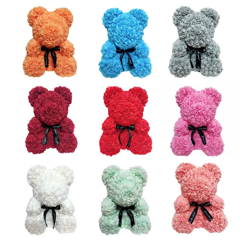 

40cm Rose Bear Simulation Flower Love Heart Foam Rose for Wedding Party HVR88