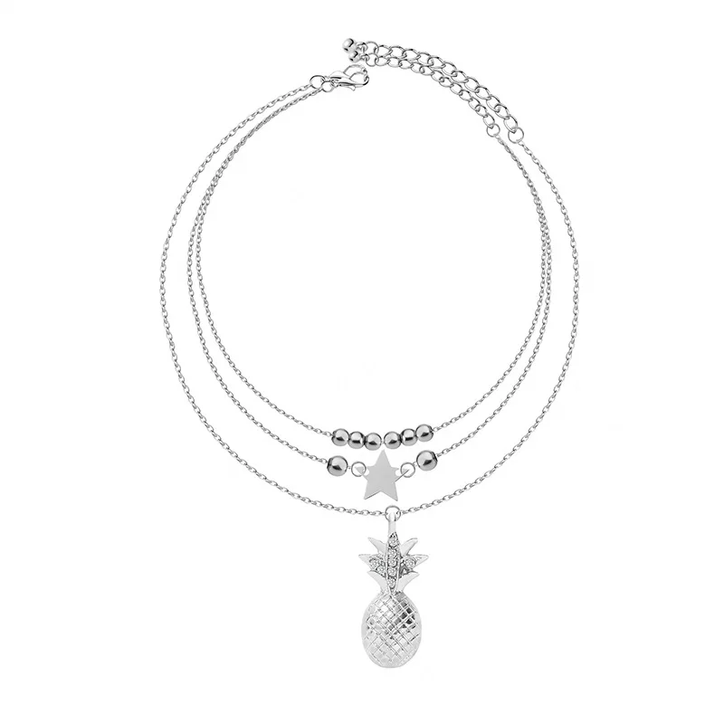 

Fashion New Multilayer Anklets Foot Chain Star Bead Pineapple Pendant Anklet Bracelet for Women Bohemian Jewelry