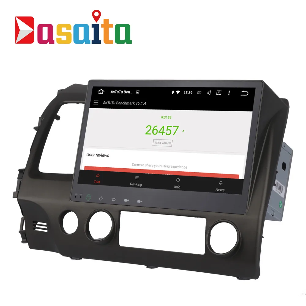 Dasaita 10 2 &quotAndroid 5 1 автомобильный DVD gps плеер Navi для Honda Civic 2006 2011 с четырехъядерным