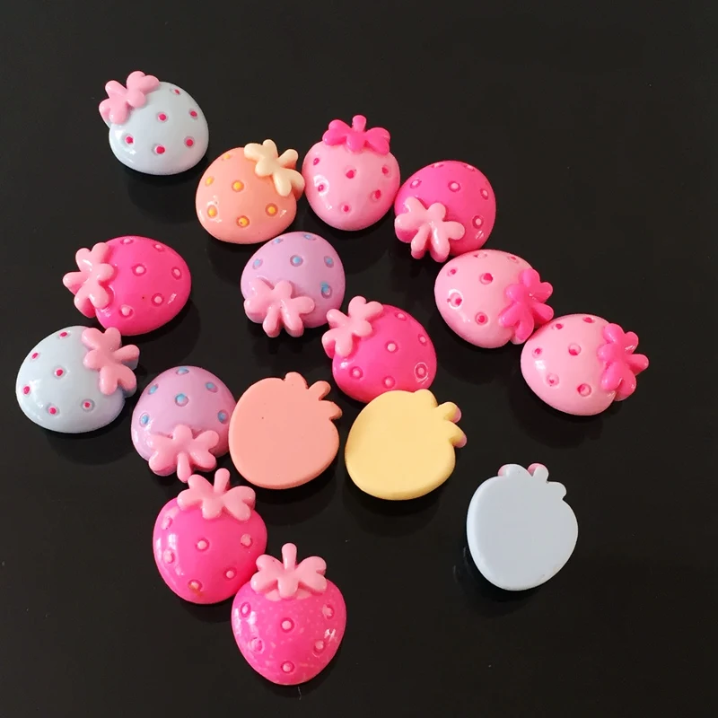 DIY13mm*15mm mixed color diy Christmas strawberry candy phone flat back craft paste button-200PCS/lot-S545*5 | Дом и сад