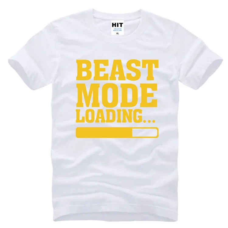 2017 Новая Мода С Коротким Рукавом BEAST MODE ЗАГРУЗКИ Напечатанная письмом мужская