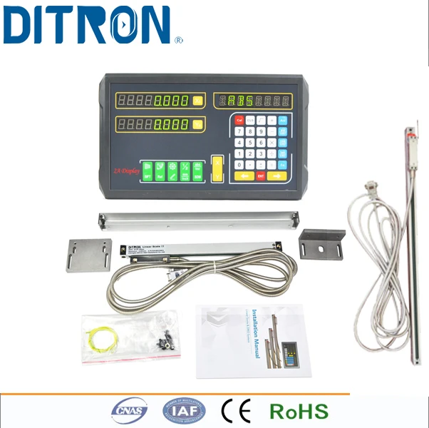 Ditron 2 оси цифровой индикации с 2 шт. линейные весы 0-1500 мм 5um кодировщик полный dro наборы