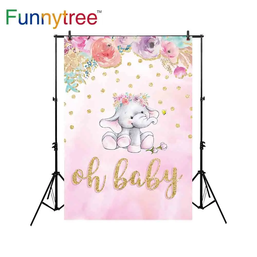 Funnytree фон для фотостудии слон мультфильм цветок ребенок душ дети фотография