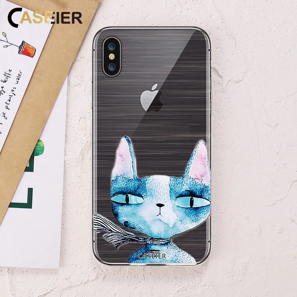 CASEIER милый мягкий чехол для телефона iPhone X 3D рельефный Силиконовый ТПУ 7 8 Plus милые