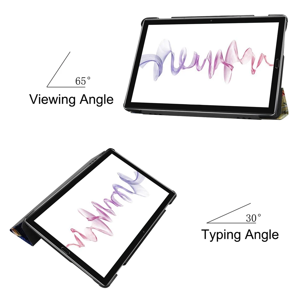 Чехол для планшета Huawei MediaPad M6 10 8 дюймов 2019 художественный окрашенный PU кожаный